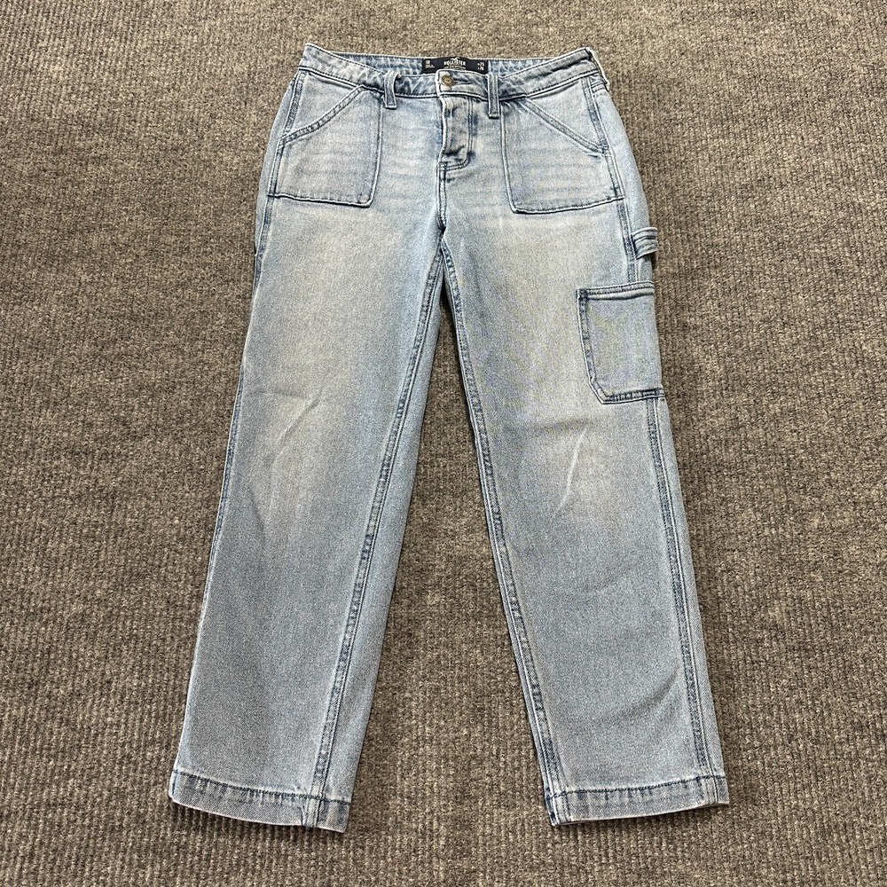 Hollister Low Rise Boyfriend Jeans Womens 1R Blue Button‎ Fly Vintage Stretch